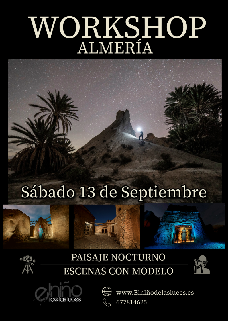 Sábado 13 de Septiembre, Paisaje y retrato creativo en Almería.