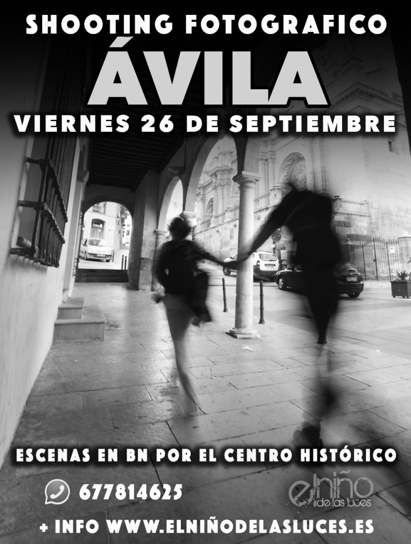 Viernes 26 de Septiembre, Shooting con modelo en BN por el casco histórico en Ávila.
