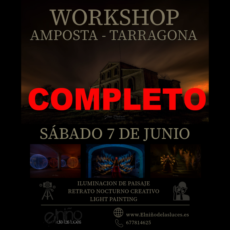 7 de Junio, Fotografía nocturna, Retrato creativo y escenas Light painting. Amposta - Tarragona