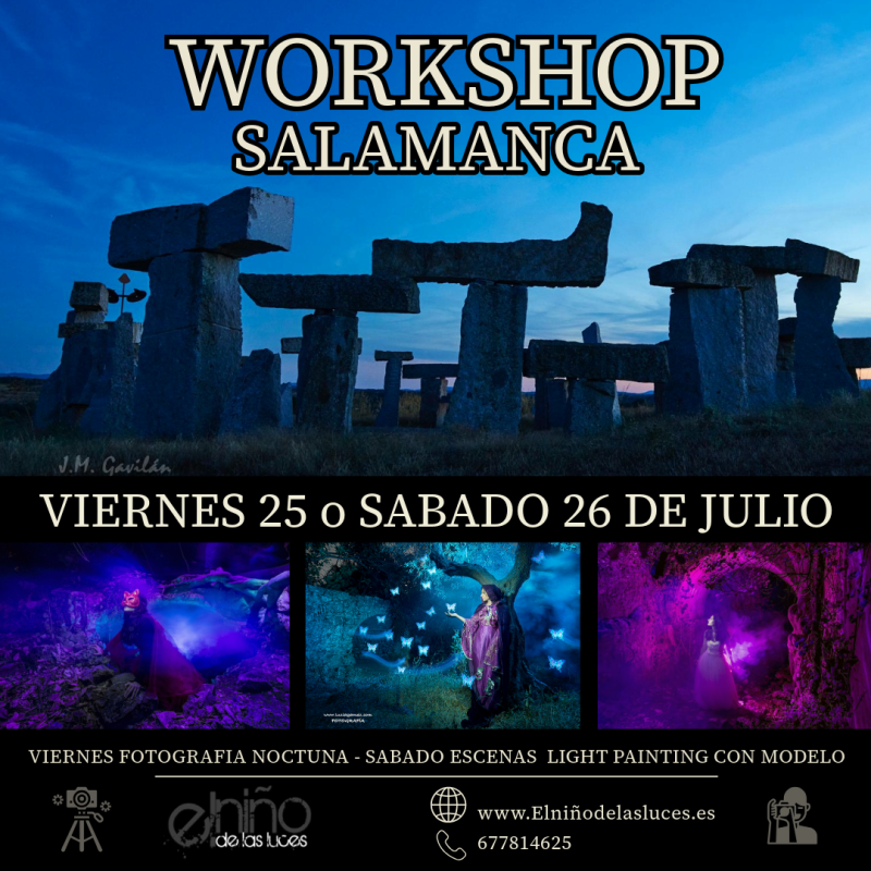 Viernes 25 o Sábado 26 de Julio, de Julio, Fotografía nocturna y escenas Light painting con modelo. Salamanca