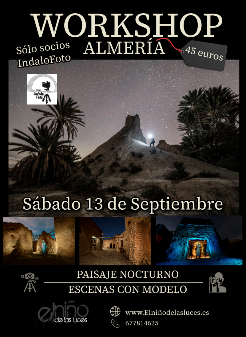 Sábado 13 de Septiembre, Curso Almería exclusivo socios IndalofFoto